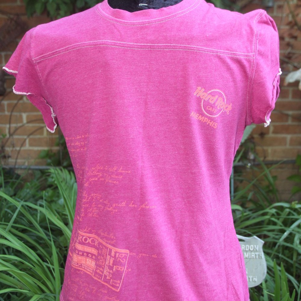 Hard Rock Memphis T Shirt Pink Girl Guitar Band